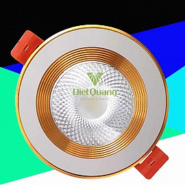 ÂM TRẦN COB ĐỔI MÀU VIỀN VÀNG 7W VQATCOV05-7W-3