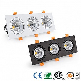 ĐÈN ÂM TRẦN VUÔNG BA BÓNG 3x7W 2 x 12W - ĐƠN MÀU - 3 MÀU