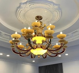 Đèn chùm đồng bát đá VQDCD7201-15