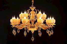 Đèn chùm đồng bát đá VQDCD7229-15