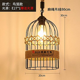 Đèn thả dây thừng lồng chim VQLCQT2030