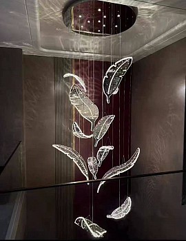 Đèn thông tầng pha lê kiểu chiếc lá - VQDTTCL273