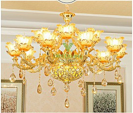 Đèn Chùm Pha Lê Mạ Vàng VQCHHK9608-15