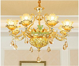 Đèn Chùm Pha Lê Mạ Vàng VQCHHK9608-8