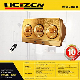 ĐÈN SƯỞI HEIZEN 3 BÓNG ĐIỀU KHIỂN TỪ XA HE-3BR