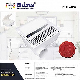 QUẠT SƯỞI NHÀ TẮM ÂM TRẦN HANS HA-S