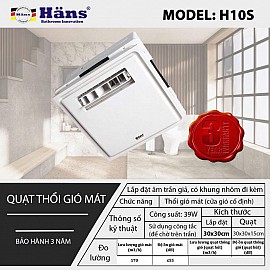 Quạt mát âm trần công tắc Häns – H10S